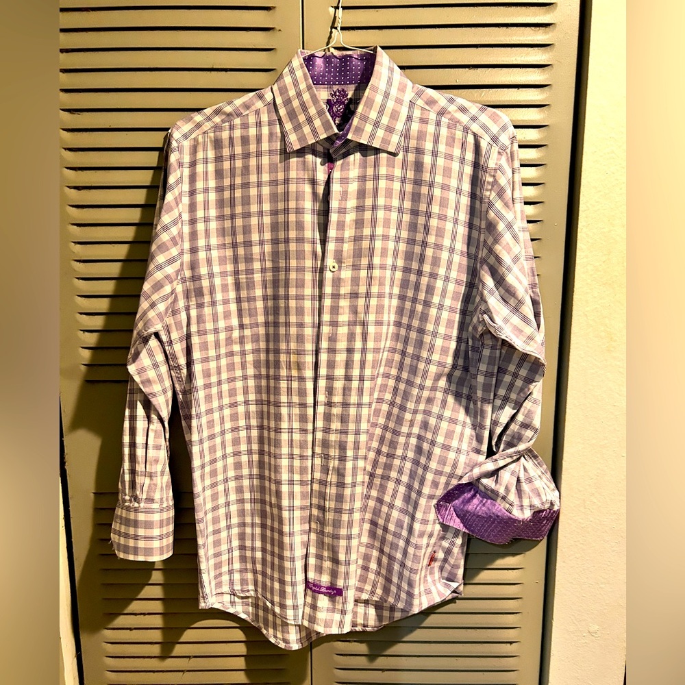 English Laundry men's long sleeve button-down shirt  15.5-32/33 purple